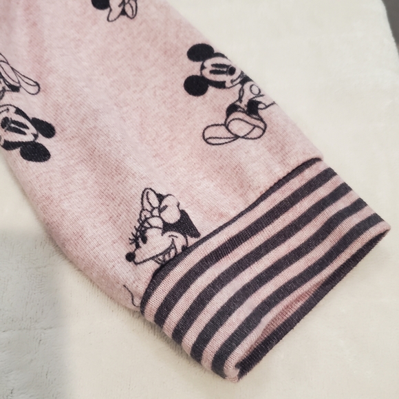 Disney Mickey/Minnie Long Sleeve Front Cinch Women's Top Pink Large EUC - Picture 4 of 5